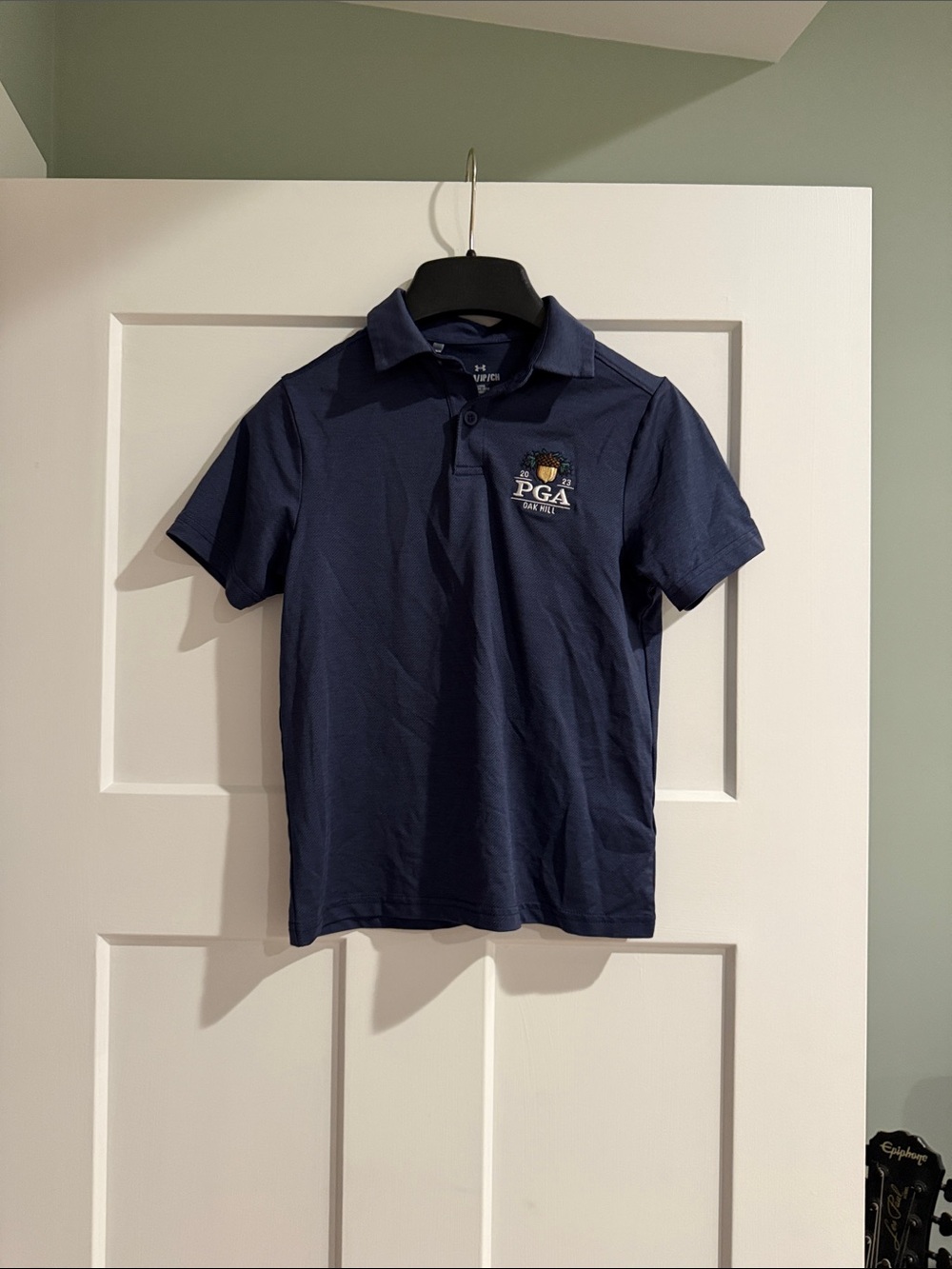 Under Armour Boys Navy Polo with PGA Championship Logo Oakhill 2023